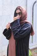 Haizal Abaya - Black with Rose-Brown Contrast